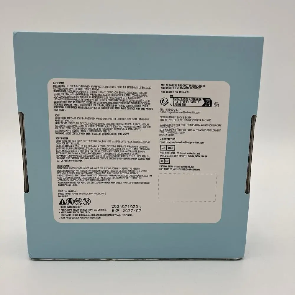 Body & Earth Spa Gift Bath and Body Set, Ocean Scented Spa Box for Her